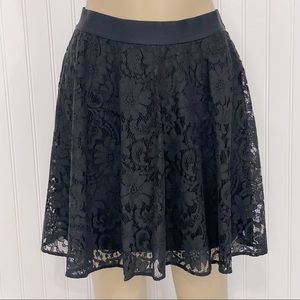 Armani Exchange Black Lace Mini Circle Swing Skirt Size 2
